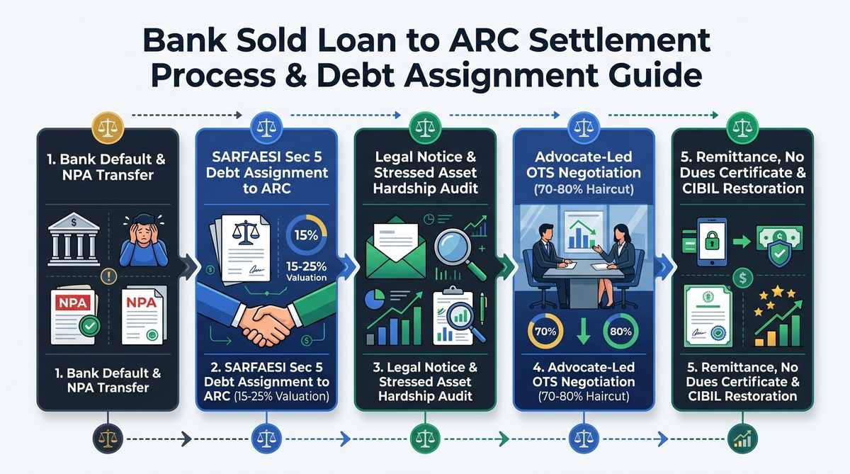 Bank Sold Loan to ARC Settlement Process & Debt Assignment Guide Infographic