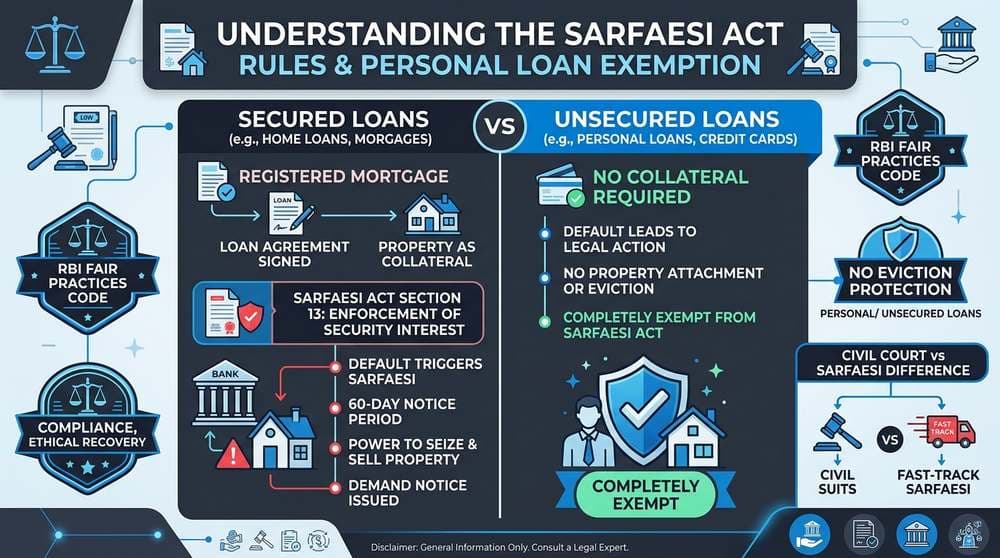 SARFAESI Act Rules: Secured vs Unsecured Loans Exemption Guide