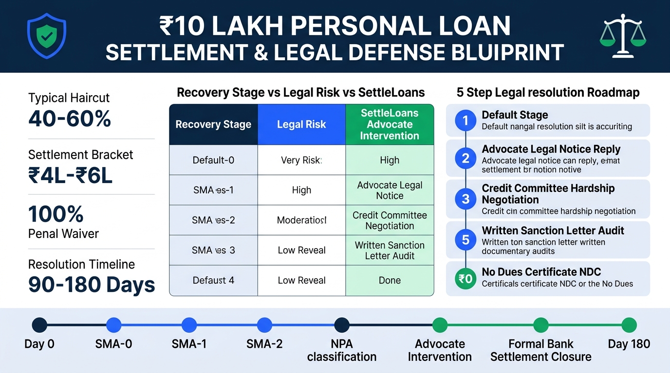 ₹10 Lakh Personal Loan Settlement Process Summary Infographic