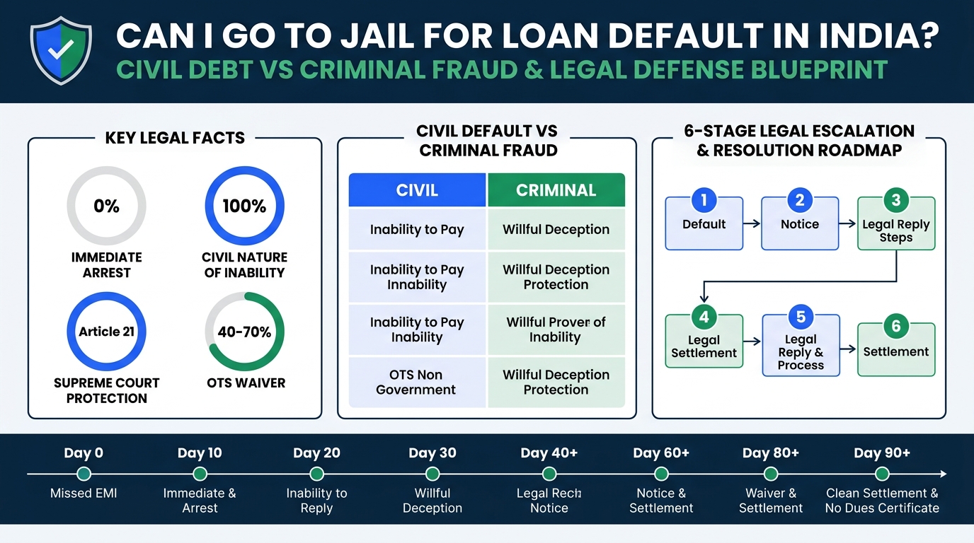 Can I Go to Jail for Loan Default Summary Infographic