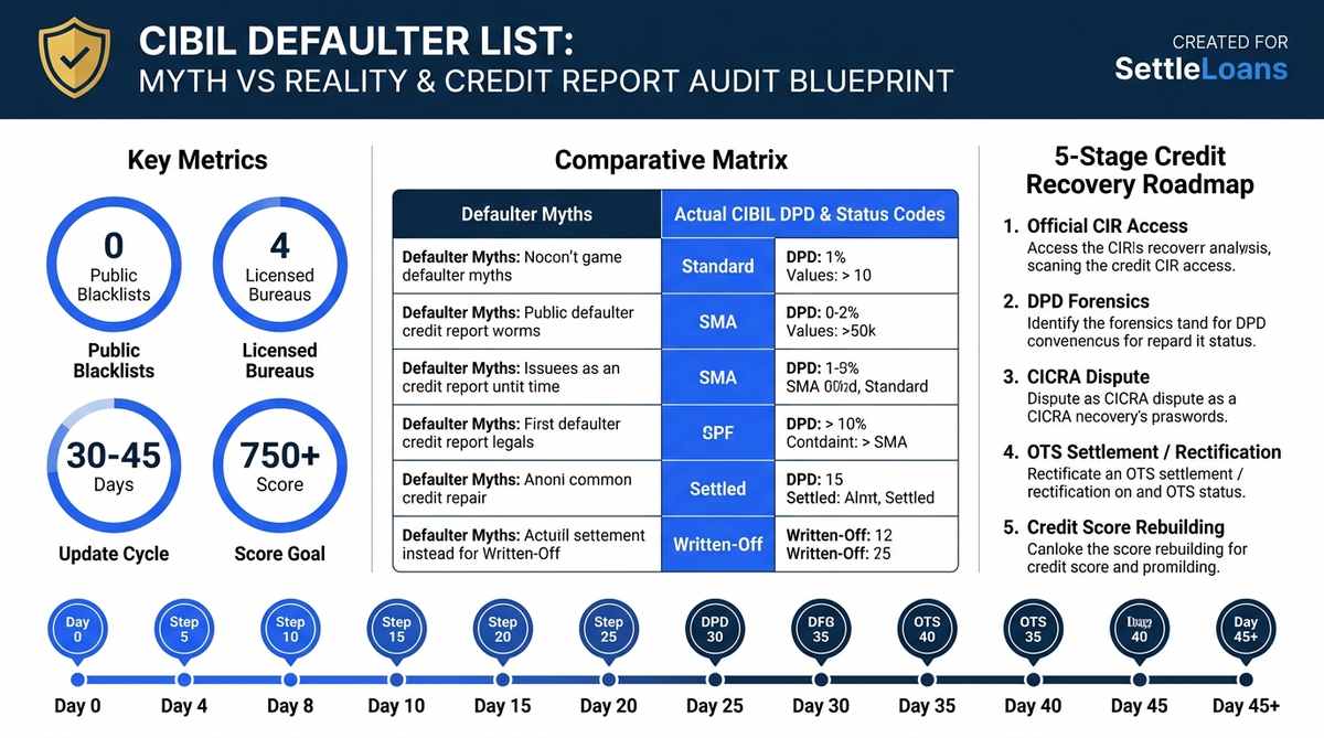 How to Check Name in CIBIL Defaulter List Summary Infographic