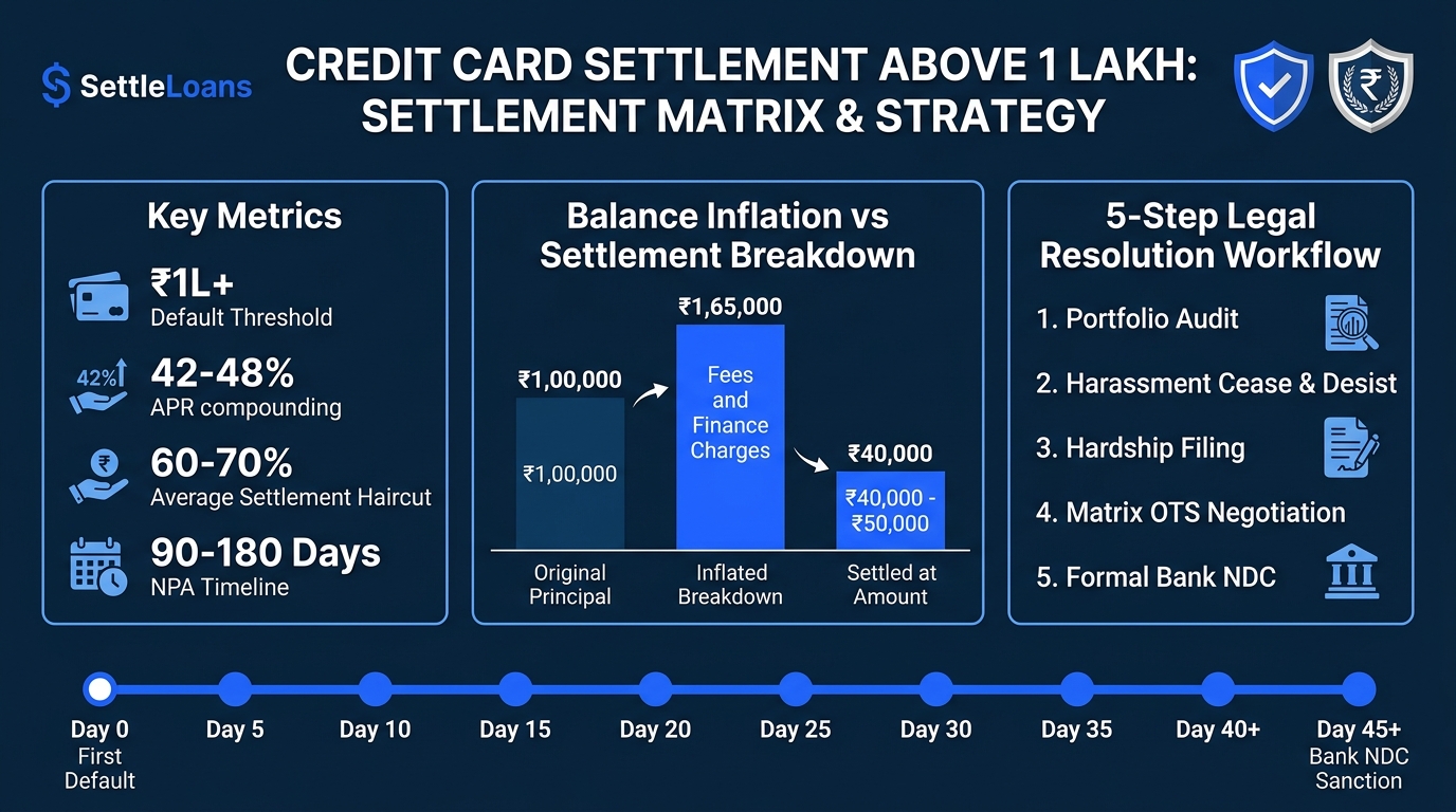 Credit Card Settlement Above 1 Lakh Summary Infographic