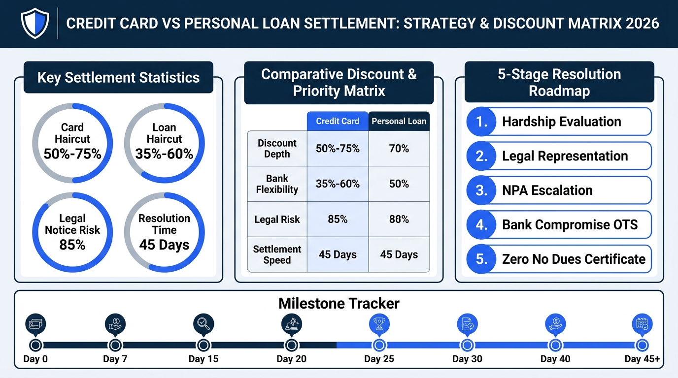 Credit Card vs Personal Loan Settlement Comparison Infographic
