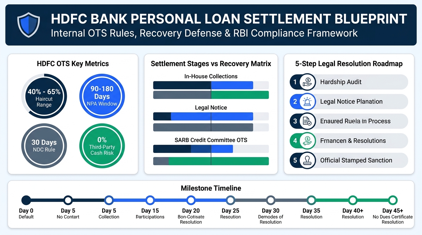 HDFC Bank Personal Loan Settlement Process Summary Infographic