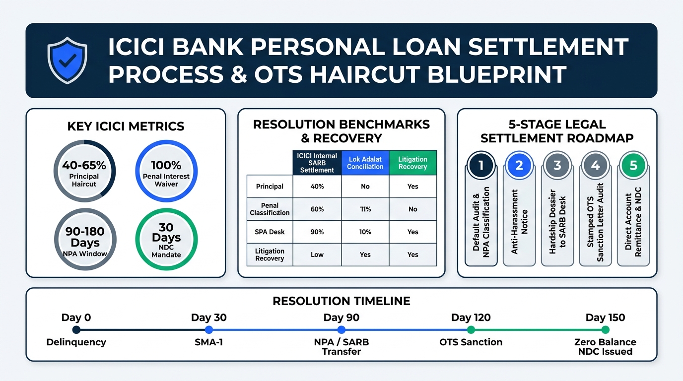 ICICI Bank Personal Loan Settlement Process Summary Infographic