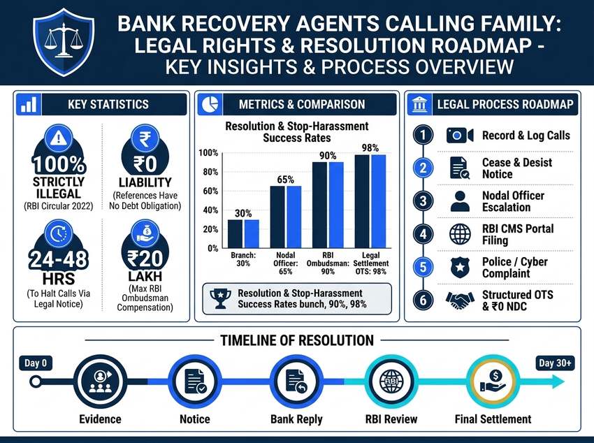 Recovery Agents Calling Family and Relatives Legal Rights and Defense Summary Infographic